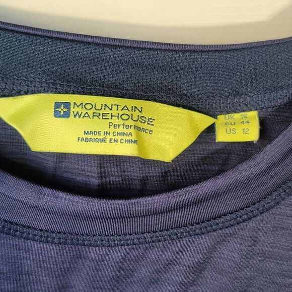 Mountain Warehouse Women's Shirt sz 12 Blue Long Sleeve Base Layer Activewear - Picture 4 of 5